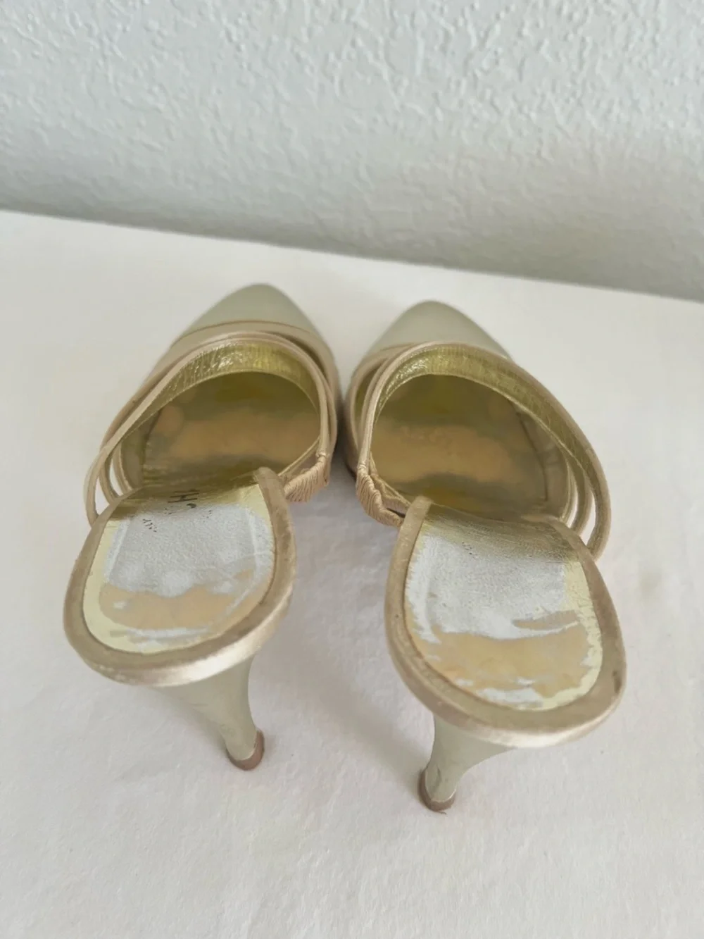 Chanel Dual Strap Satin Mules Vintage